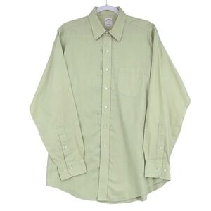 Brooks Brothers All Cotton Button Down‎ Shirt Men Size 16 4/5 Light Green